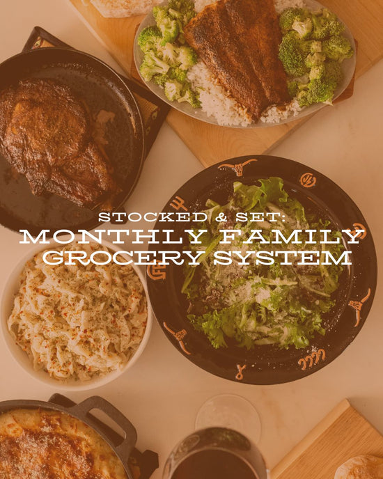 A complete step-by-step guide to grocery shopping less without sacrificing your family's favorite foods. Learn how to stay within your grocery budget, reduce food waste, minimize stress when it comes to mealtime, and SO much more!